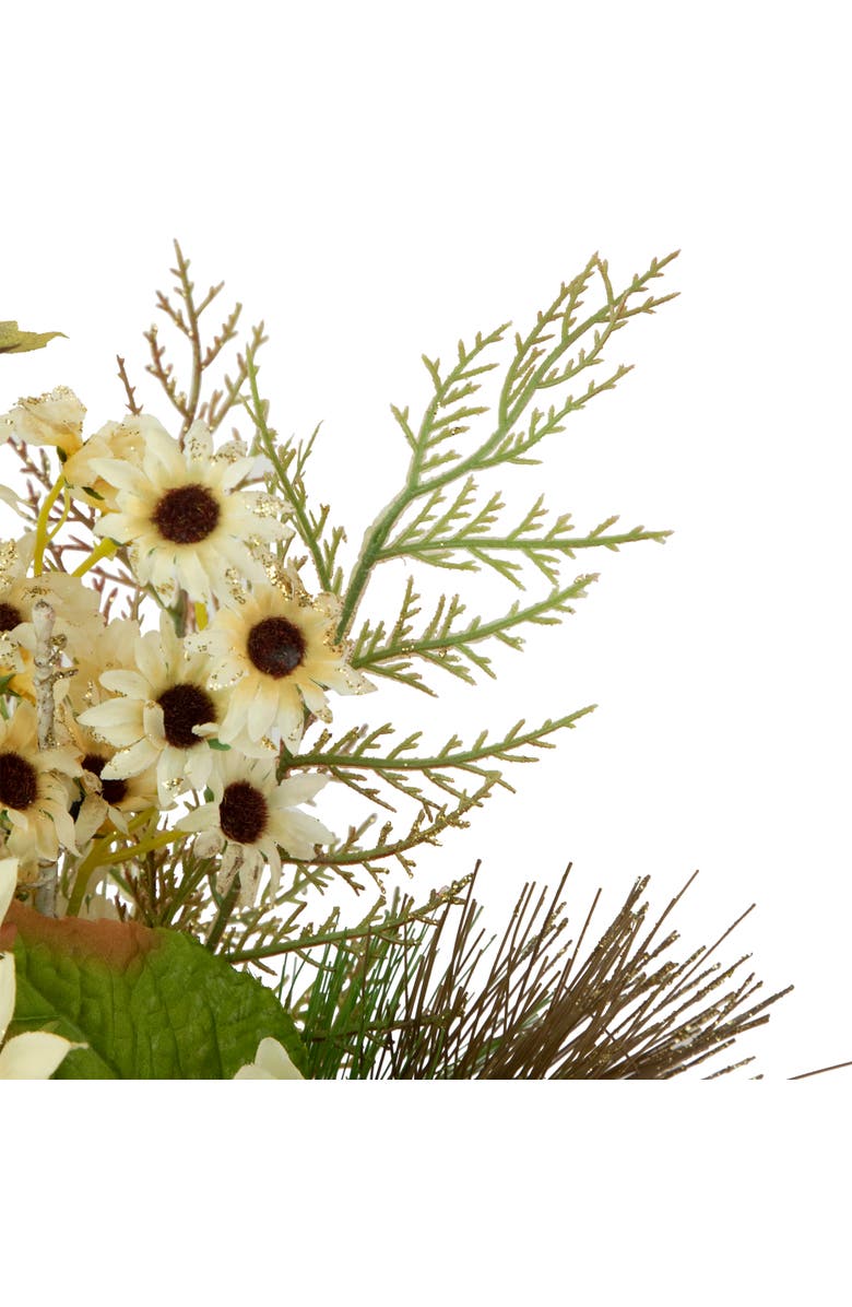 Northlight Sunflowers and Daisies Glittered Artificial Fall Harvest Flower Arrangement - 16", Alternate, color, 