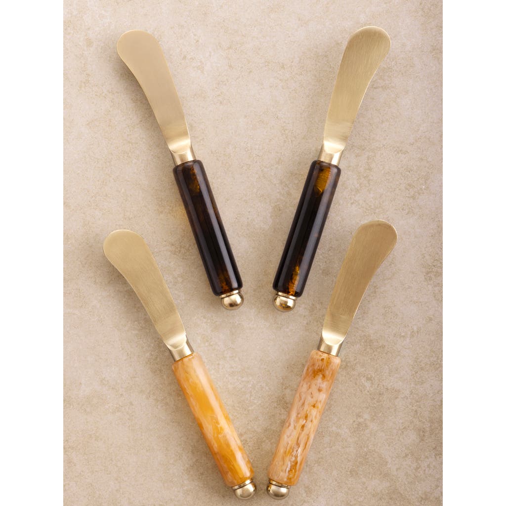 Gauri Kohli Sydney Butter Knives, Set Of 4 In Brown