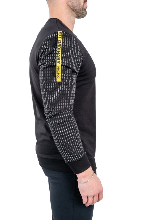 Maceoo Off Crewneck Long Sleeve T-shirt In Black