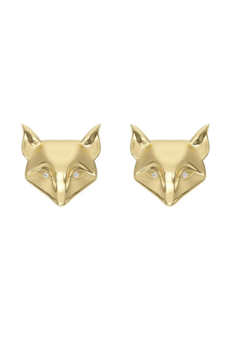 DESERI Fox Stud Earrings, Main, color, Gold