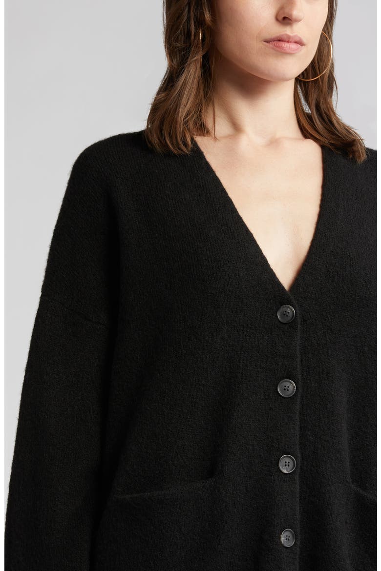 Clean Oversize Cardigan, Alternate, color, BLACK
