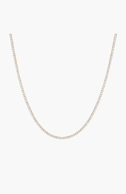 Lab Grown White Sapphire Tennis Necklace
