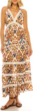 A COLLECTIVE STORY Ikat Print Halter Maxi Dress