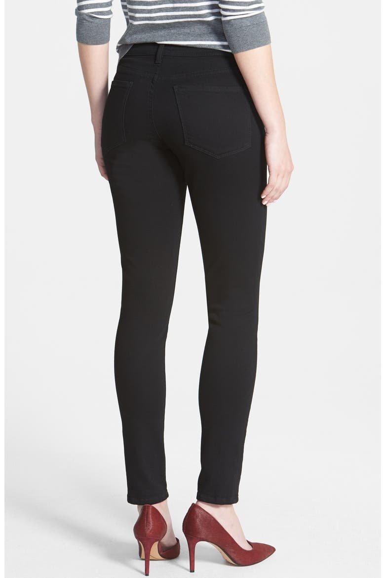 'Ami' Stretch Skinny Moto Jeans, Alternate, color, BLACK