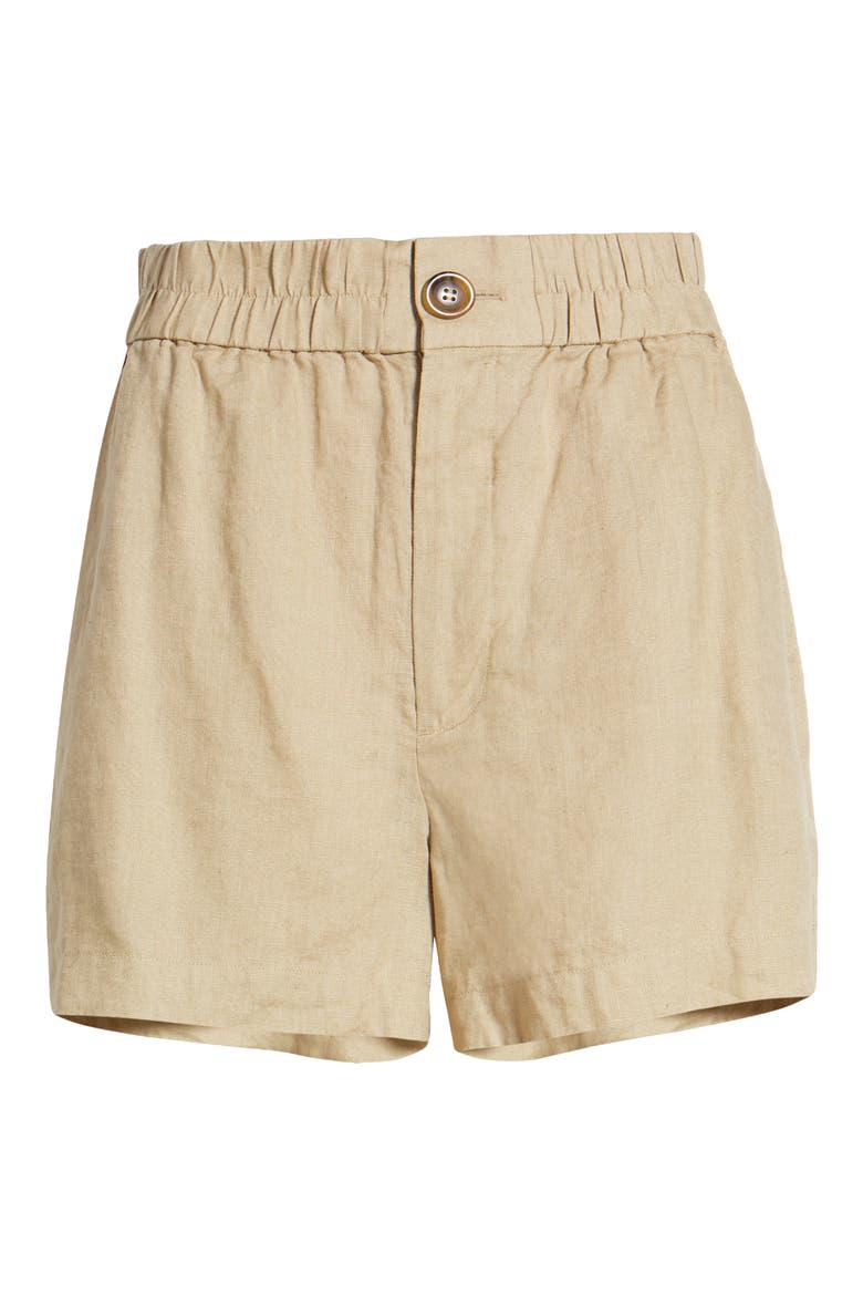 Linen Shorts, Alternate, color, BEIGE