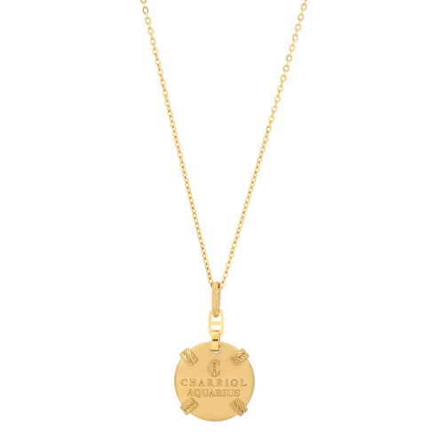Charriol Zodiac Aquarius Necklace In Gold