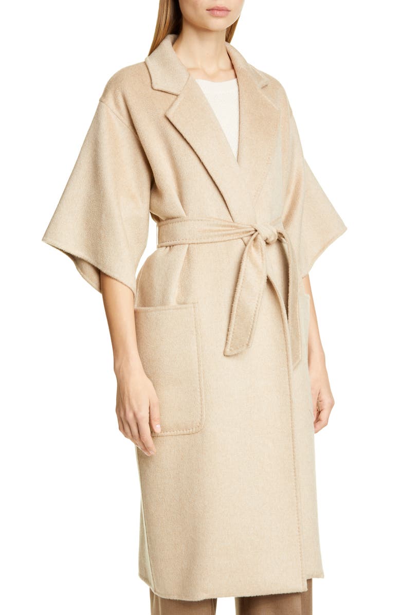 Max Mara Ruta Double Face Cashmere & Camel Hair Wrap Coat, Alternate, color,