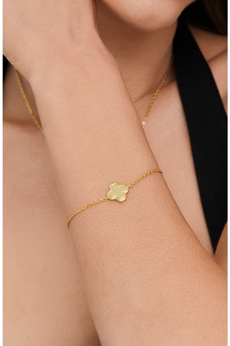 Quatrefoil Gold Plated Chain Bracelet, Alternate, color, GOLD