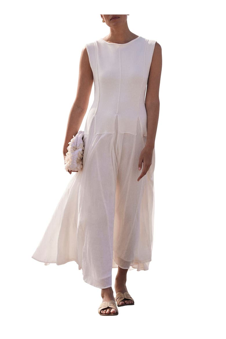 Cotton Drop Waist Maxi Dress, Alternate, color, Ivory