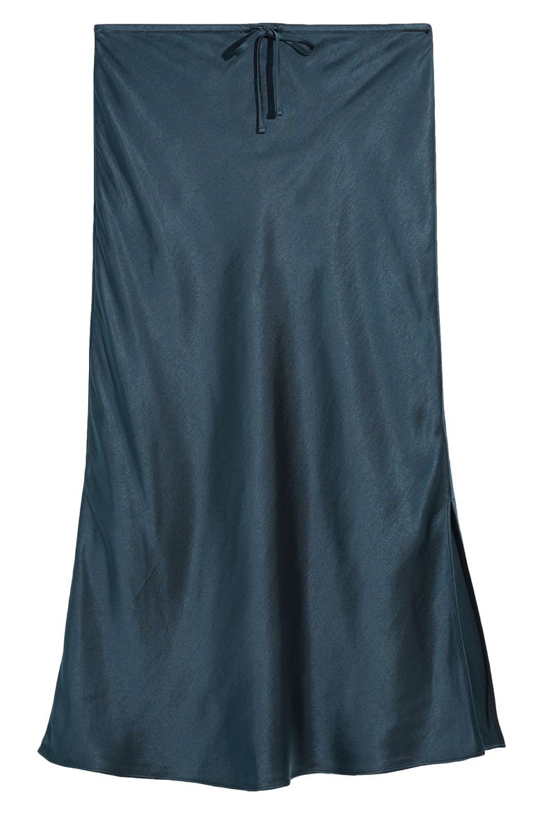 Drawstring Midi Slip Skirt, Alternate, color, SMOKY SPRUCE