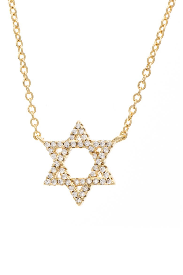 Pavé CZ Star of David Pendant Necklace, Main, color, 18K GOLD
