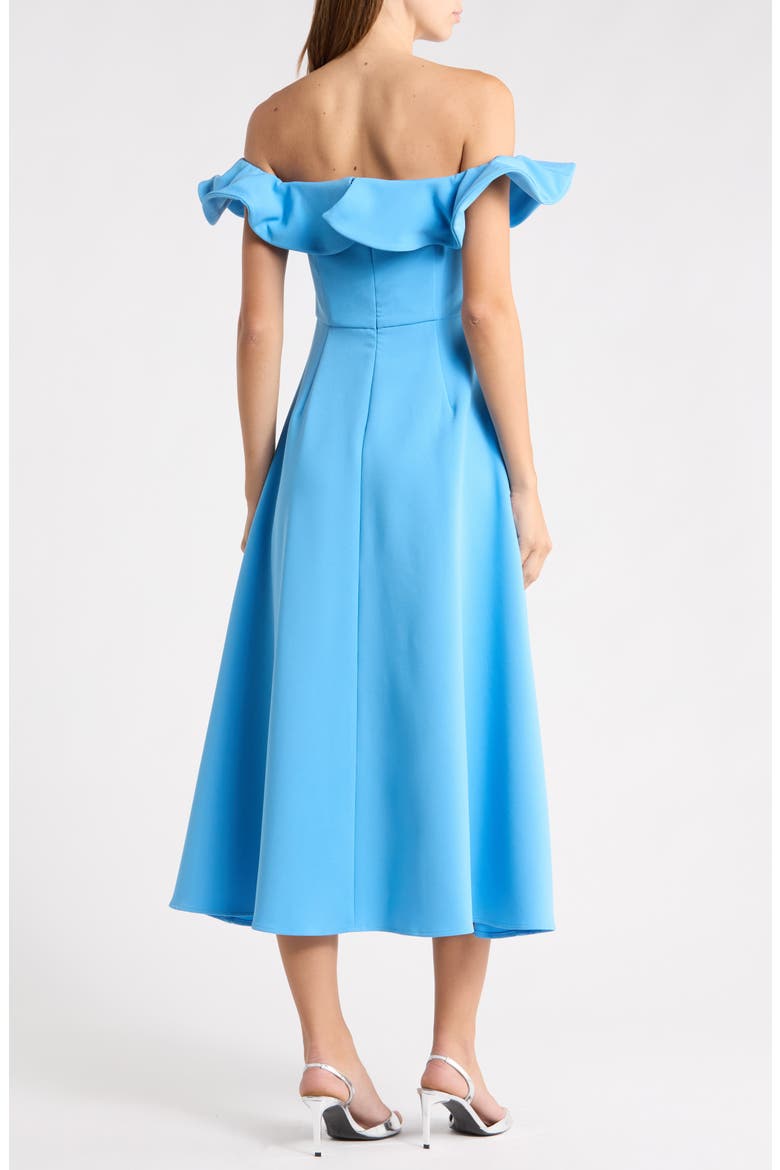 Dali Off the Shoulder Midi Dress, Alternate, color, BLUE