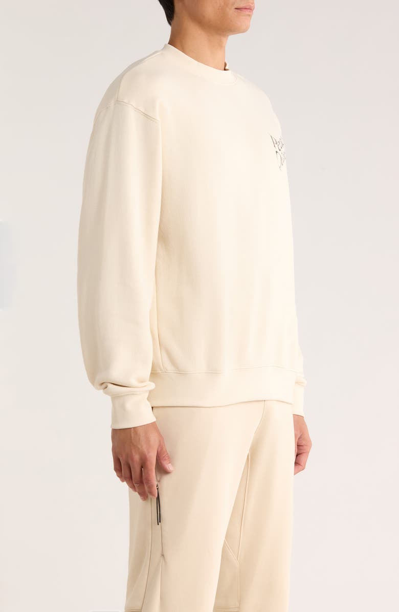 Museum of Peace & Quiet Warped Logo Cotton Crewneck Sweatshirt, Alternate, color, Bone