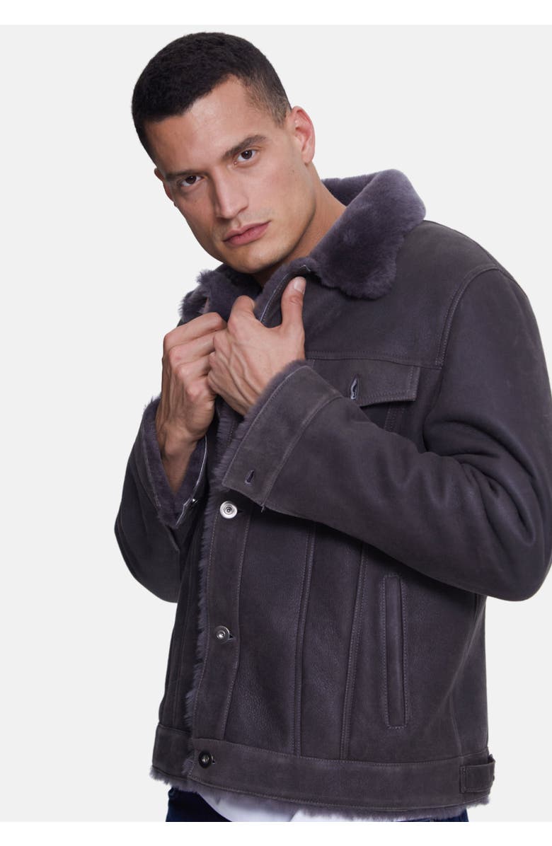 Furniq UK Alfie Suede Jacket, Alternate, color, Dark Grey