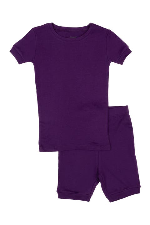 Kids Short Sleeve Cotton Solid Matching Family Pajamas