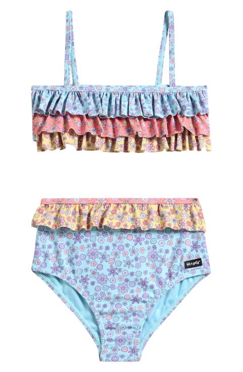 Kids' Cha Cha Floral Ruffle Two-Piece Swimsuit (Little Kid)