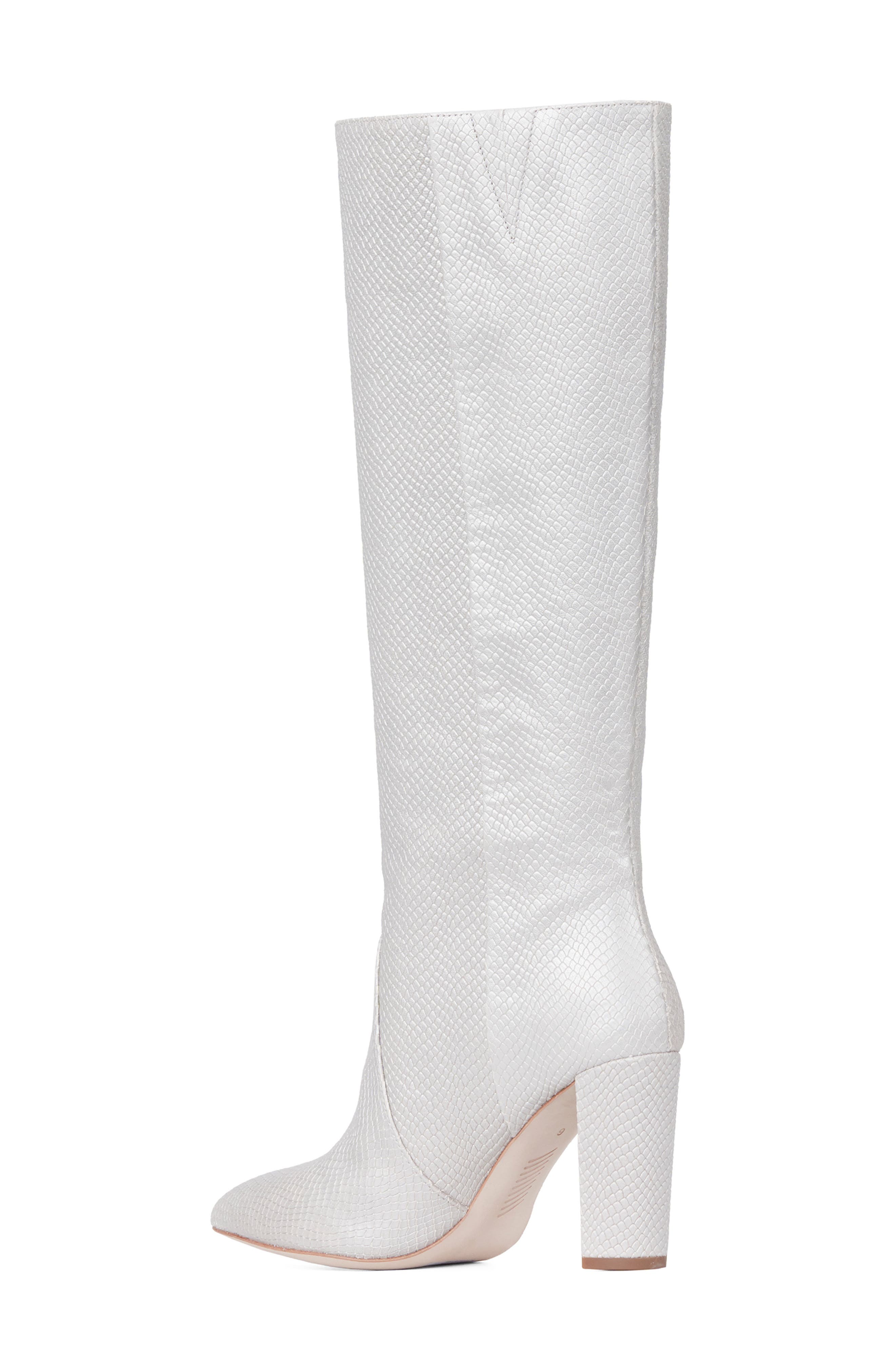 Carmen Snakeskin Embossed Tall Boot, Alternate, color, PEARL SNAKE
