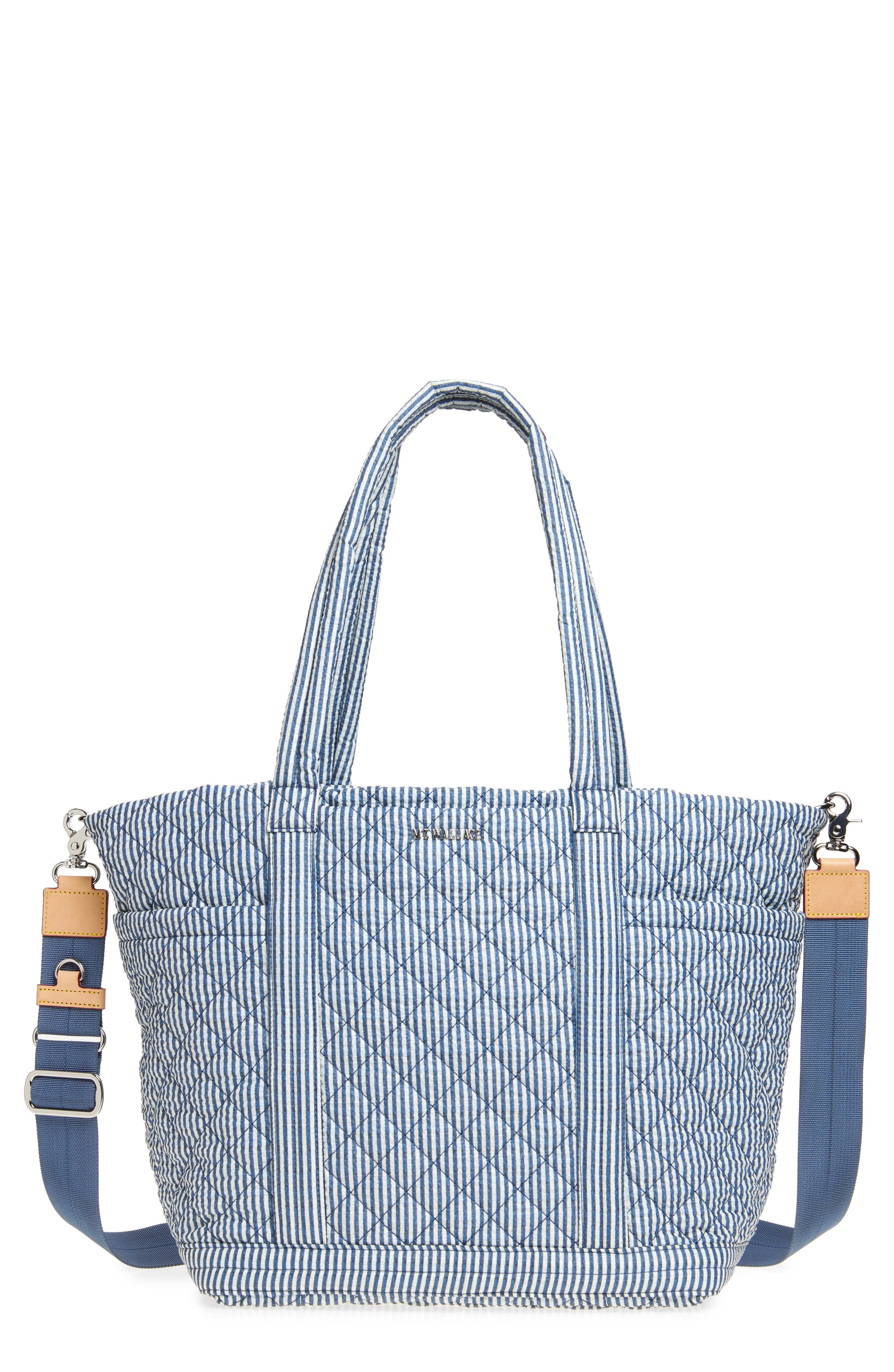 MZ Wallace Large Empire Quilted Seersucker Tote, Main, color, 