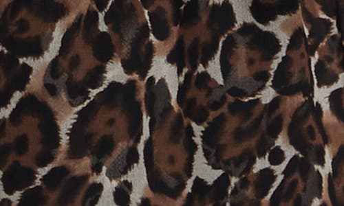 Trina Turk Shalina Leopard Print Balloon Sleeve Chiffon Maxi Dress In Brown
