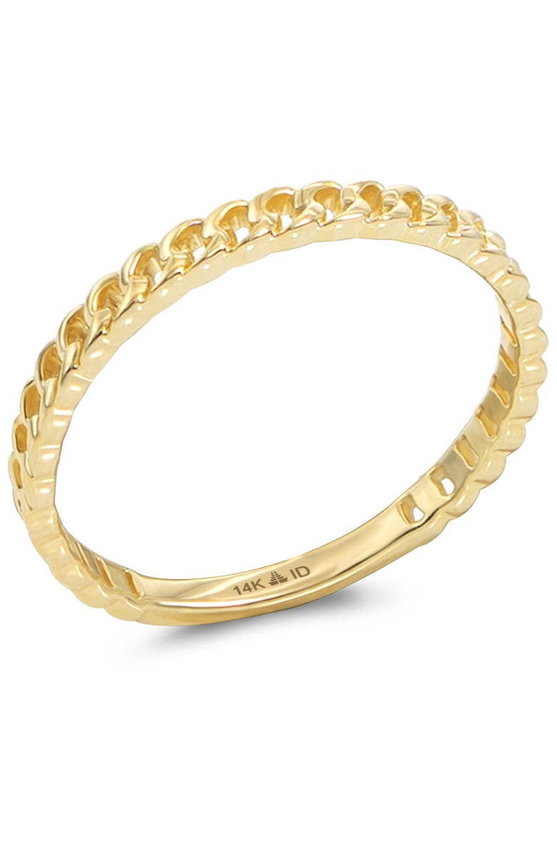 DEVATA Cuban Link Ring in 14K Gold, Alternate, color, Yellow Gold