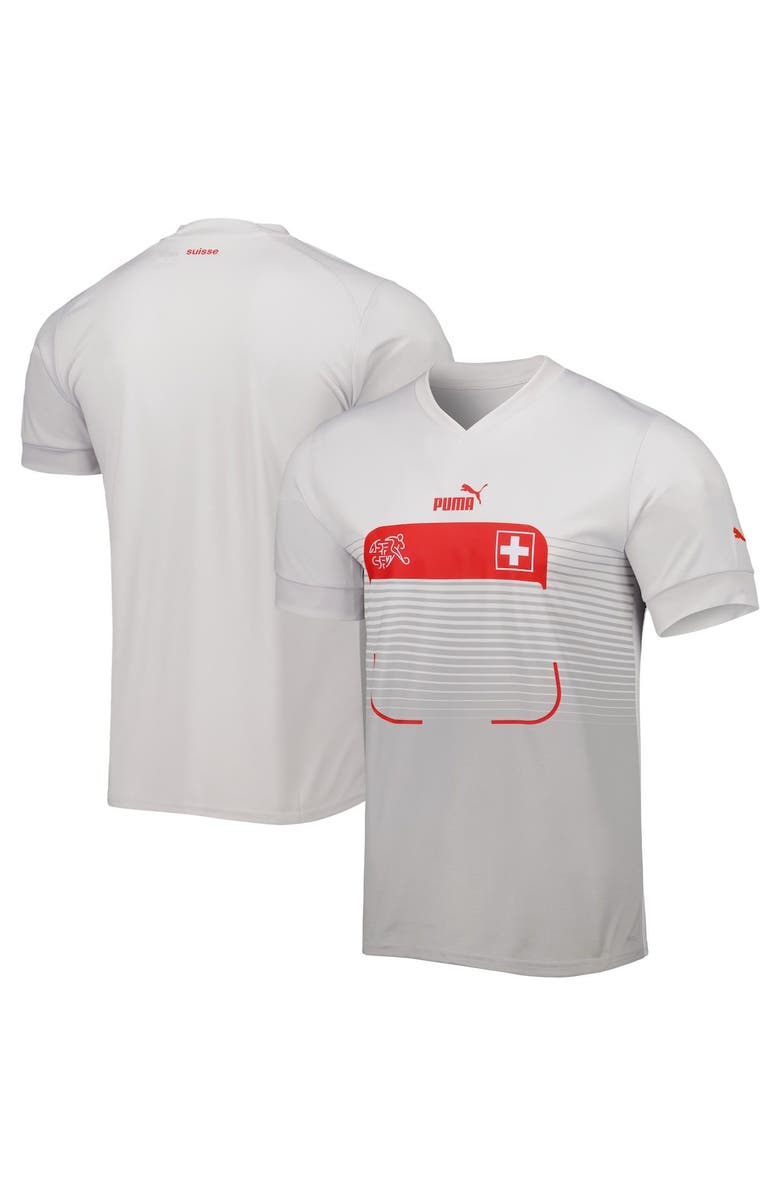 PUMA Men's Puma White Switzerland National Team 2022/23 Away Replica Jersey, Main, color, White