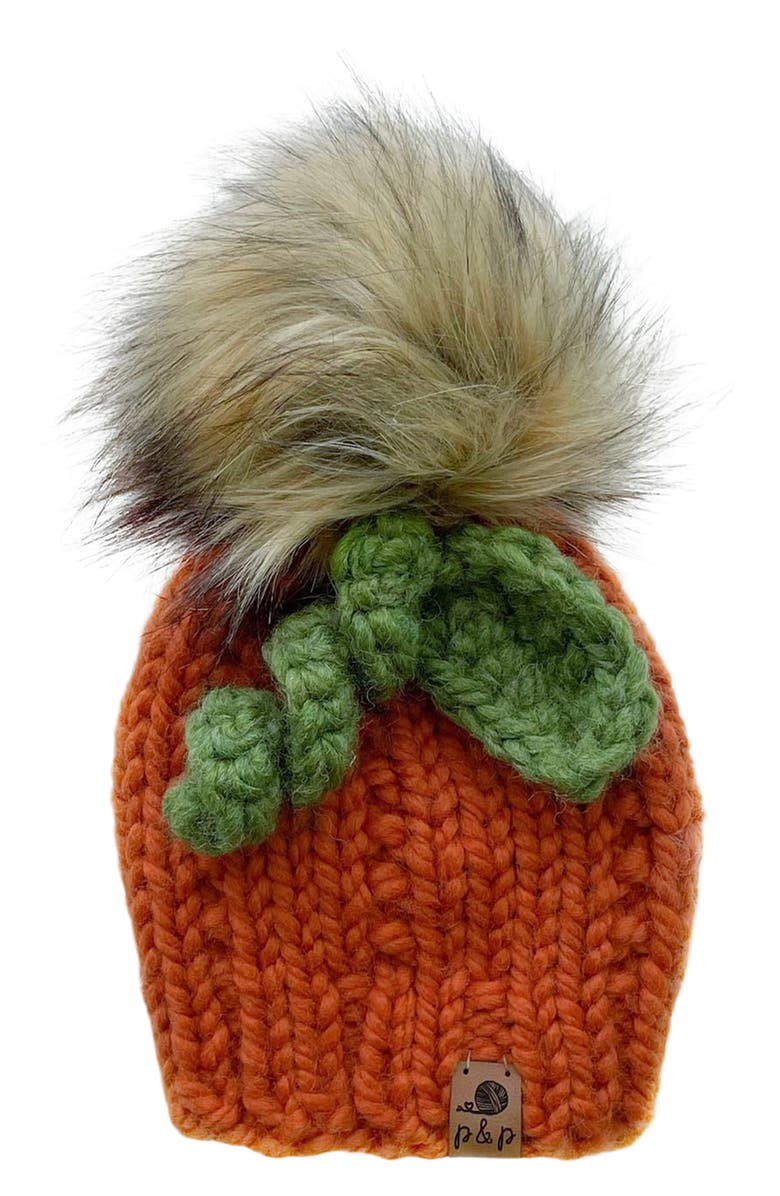 PINE + POPPY Pumpkin Beanie, Main, color, 