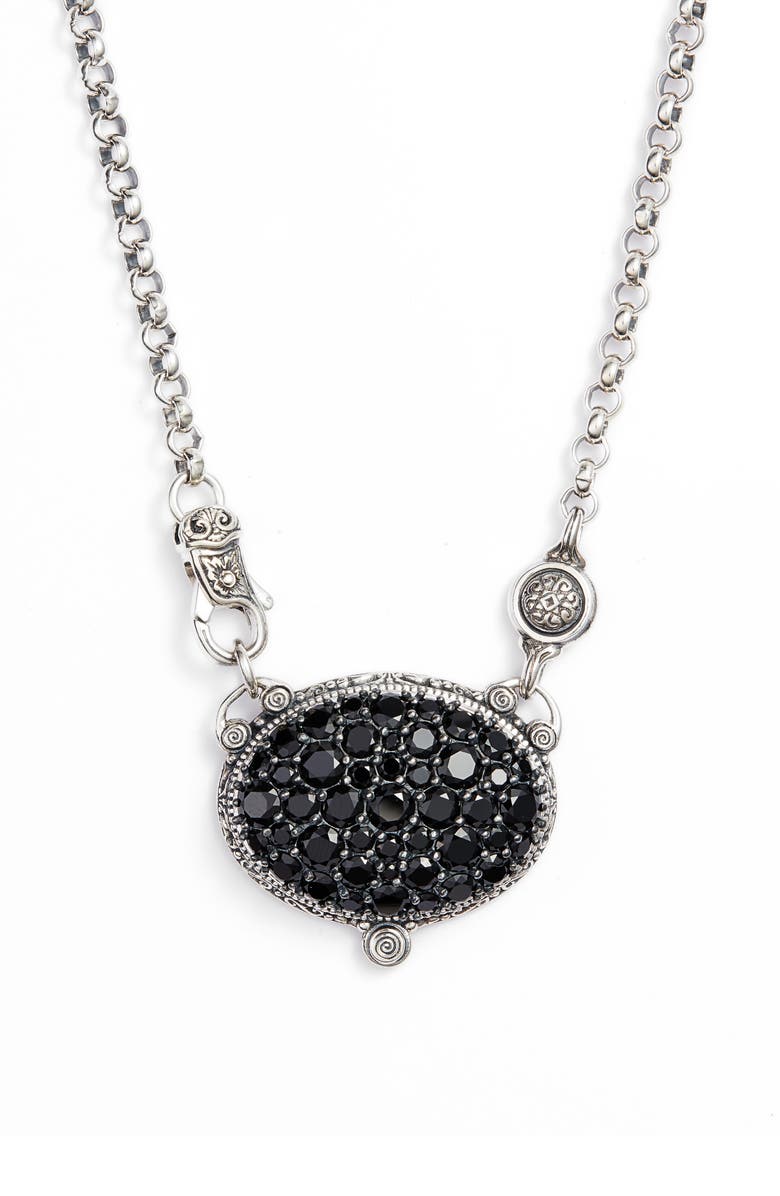 Konstantino Circe Black Spinel Pavé Necklace, Main, color,