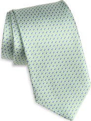 David Donahue Geometric Jacquard Silk Tie