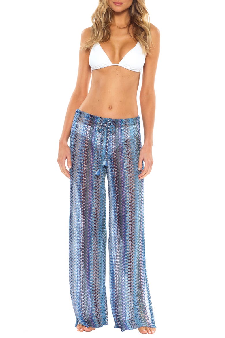 Pierside Cover-Up Flyaway Pants, Main, color, MIST