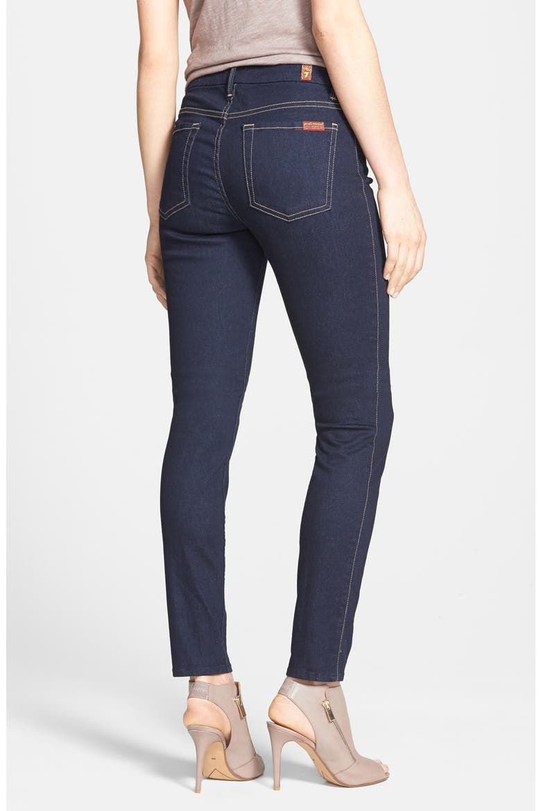 High Rise Skinny Jeans (Nordstrom Exclusive), Alternate, color, RICH DARK RINSE