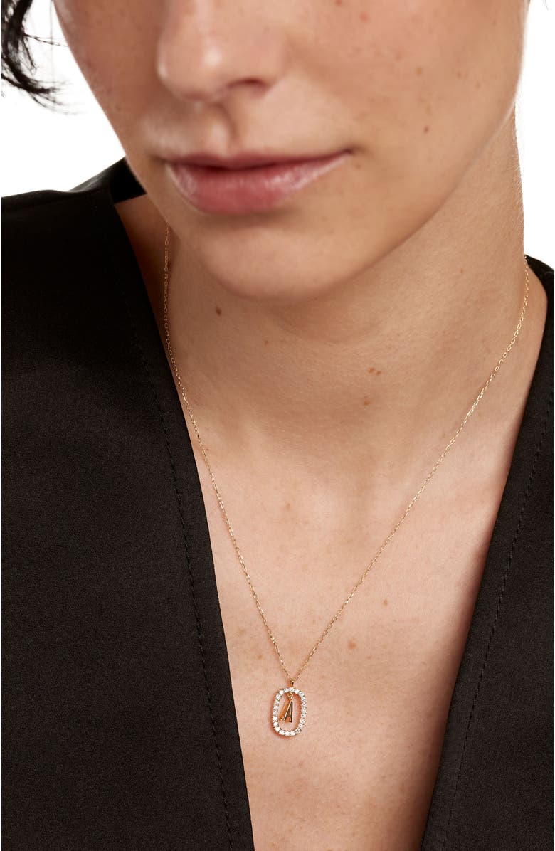 PDPAOLA Diamonds And Gold Letter Necklace, Alternate, color,