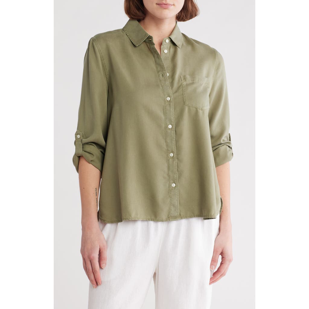 CASLON CASLON® SPLIT BACK TENCEL® LYOCELL BUTTON-UP SHIRT
