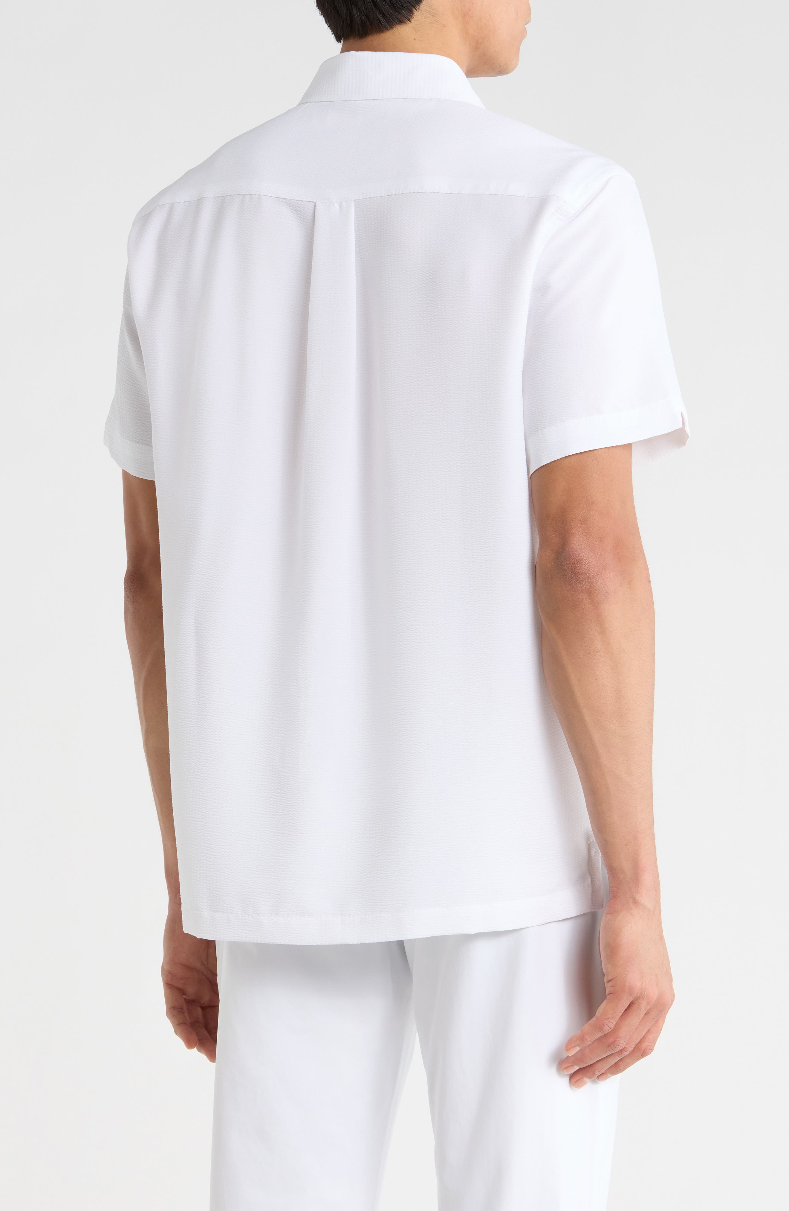 Seersucker Short Sleeve Button-Up Shirt - image 2