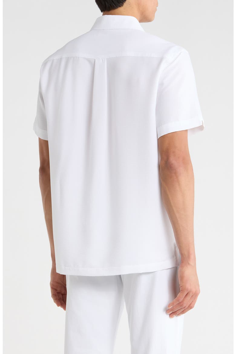 Seersucker Short Sleeve Button-Up Shirt, Alternate, color, WHITE