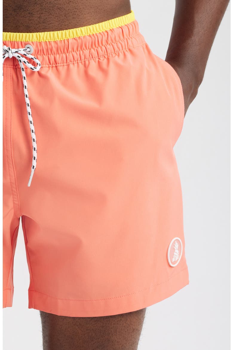 The Peach Perfects 5.5 Inch Swim Trunks, Alternate, color, CORAL