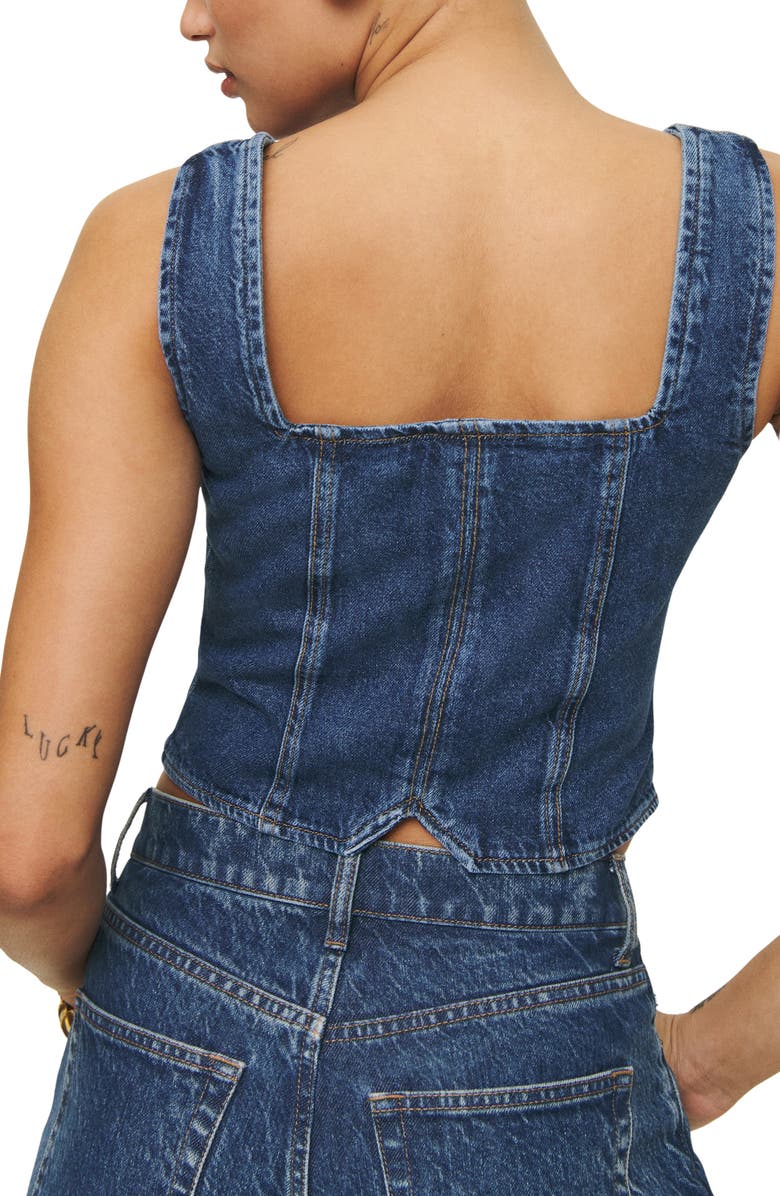 Reformation Bo Crop Denim Tank, Alternate, color, Keila