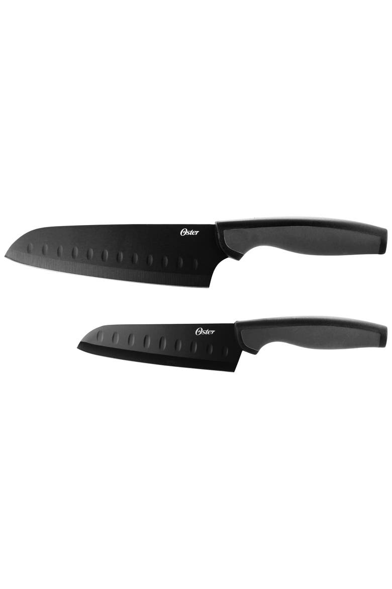 Slice Craft 2 Piece Stainless Steel Santoku Knife Set, Main, color, Black