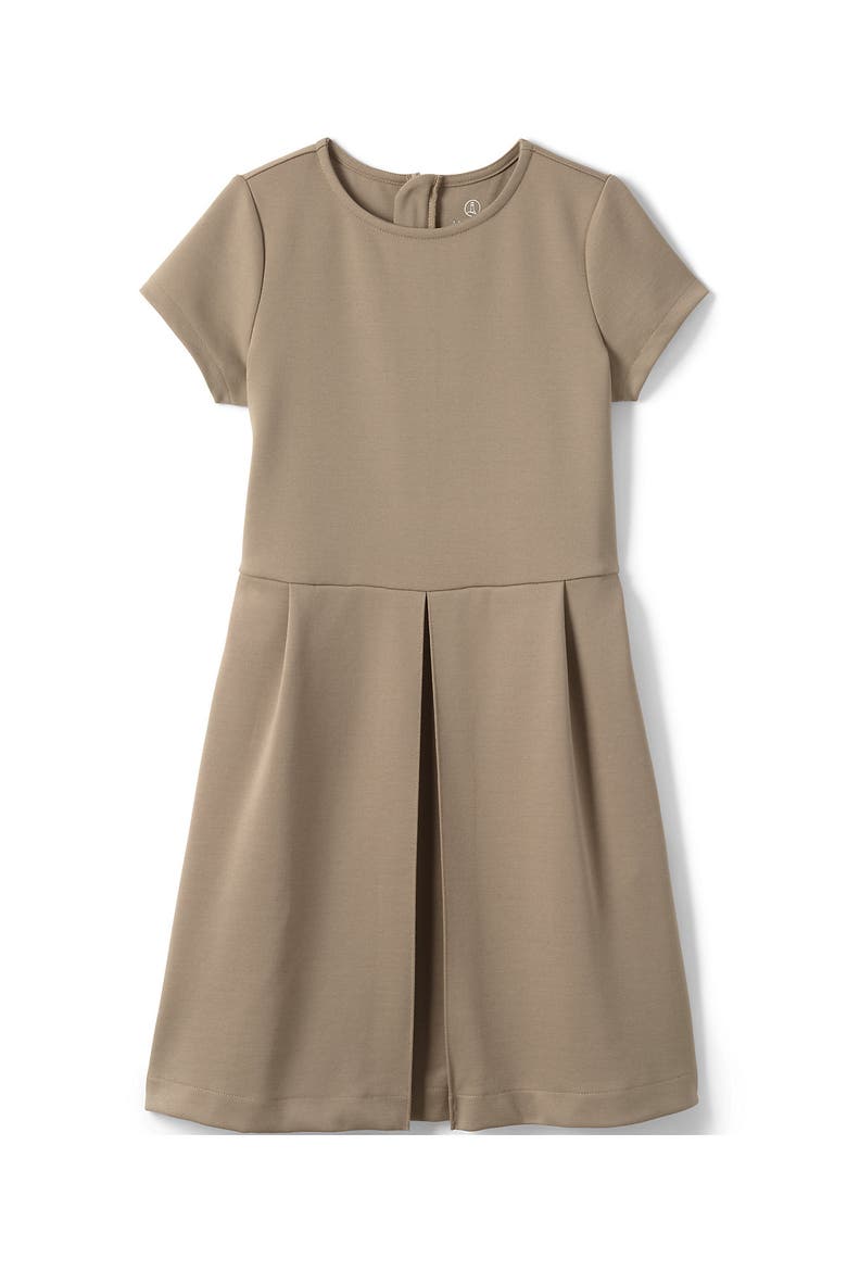 Girls Short Sleeve Ponte Dress, Main, color, Khaki