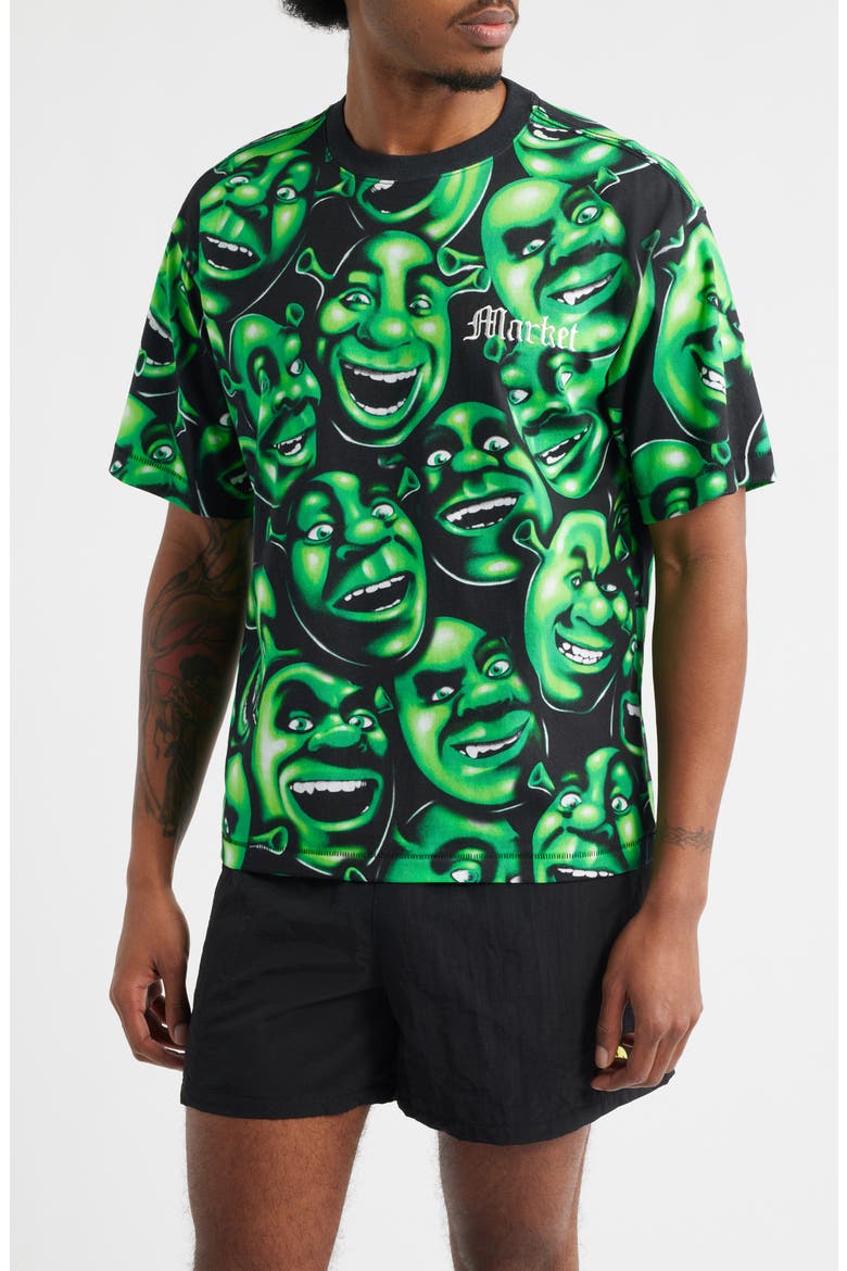 x Shrek™ Print T-Shirt, Main, color, MULTI GREEN