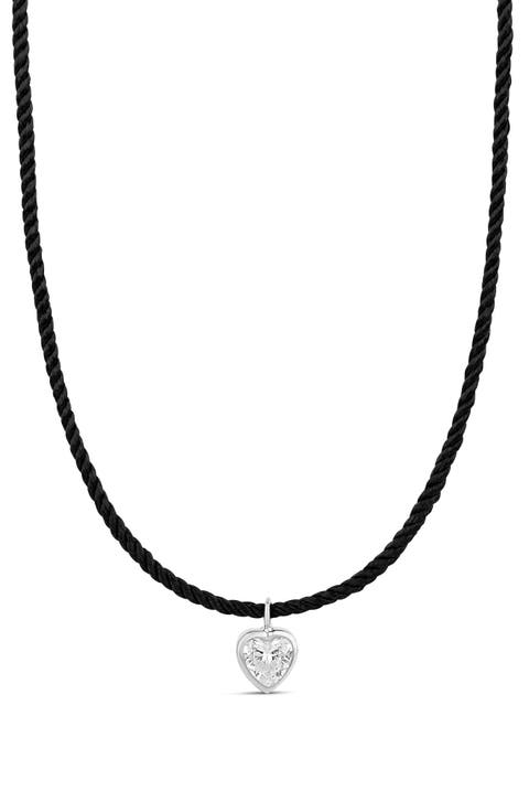 Cubic Zirconia Heart Pendant Necklace