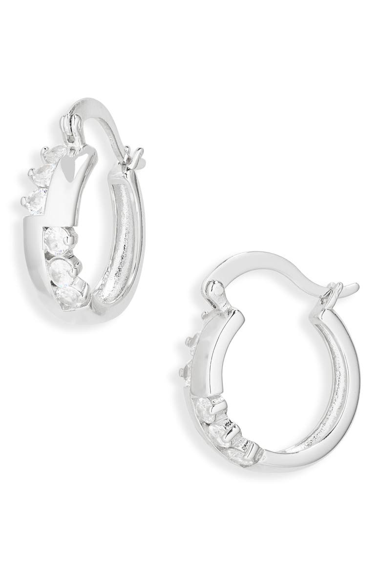 Virginia Segmented Hoop Earrings, Main, color, SILVER
