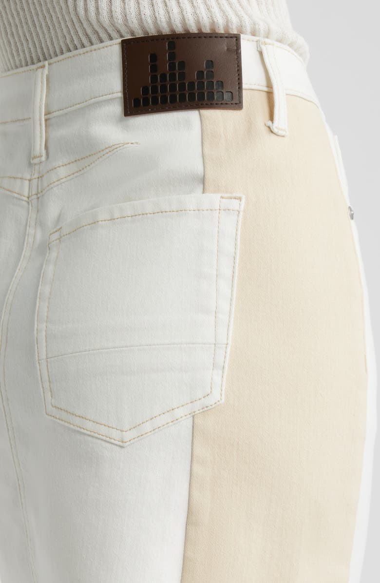 CITY BLUES Colorblock Denim Skirt, Alternate, color, Ivory/ Pearl