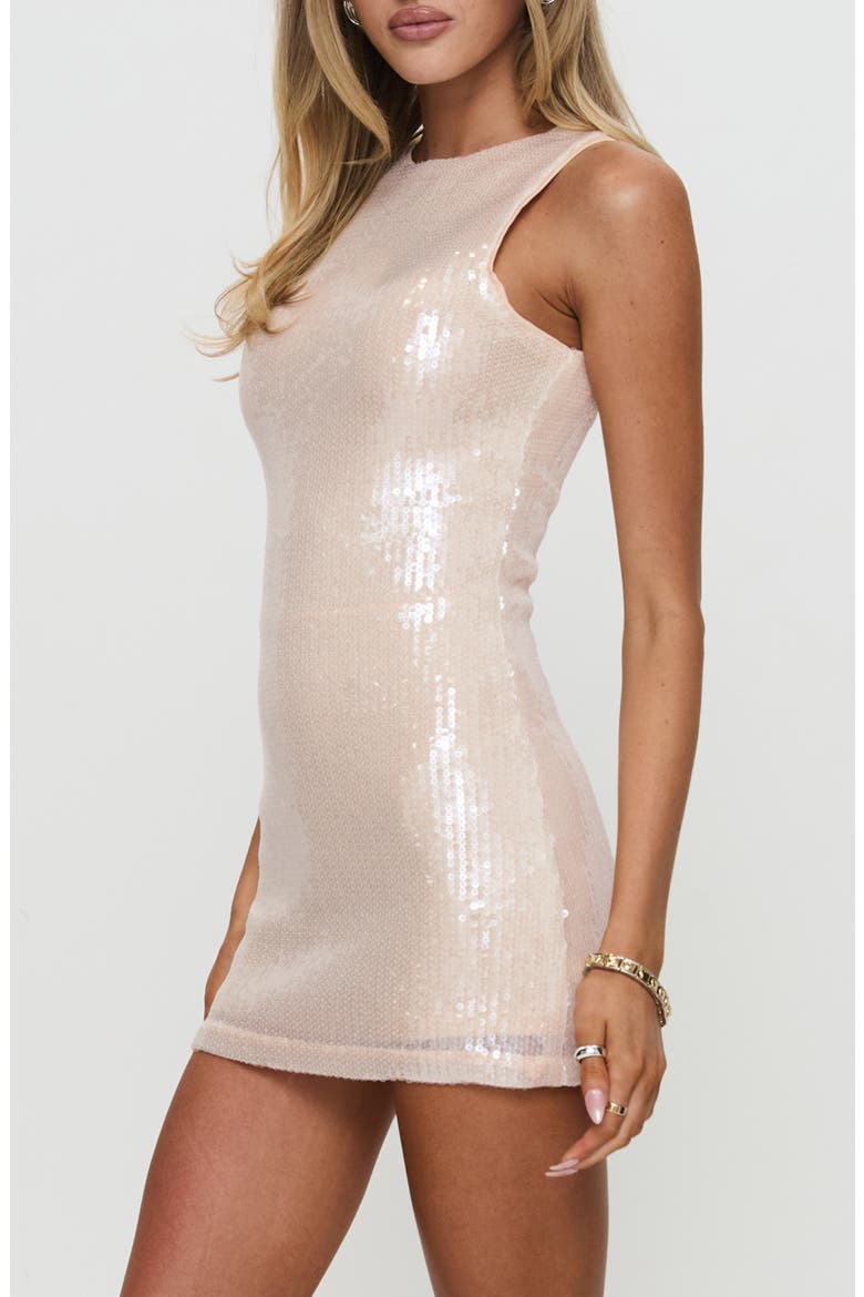 Yumiko Skirted Sequin Romper, Alternate, color, CHAMPAGNE SPARKLE