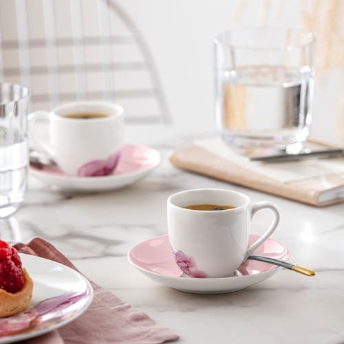 Villeroy & Boch Rose Garden Porcelain Coffee Cup Saucer In Pink