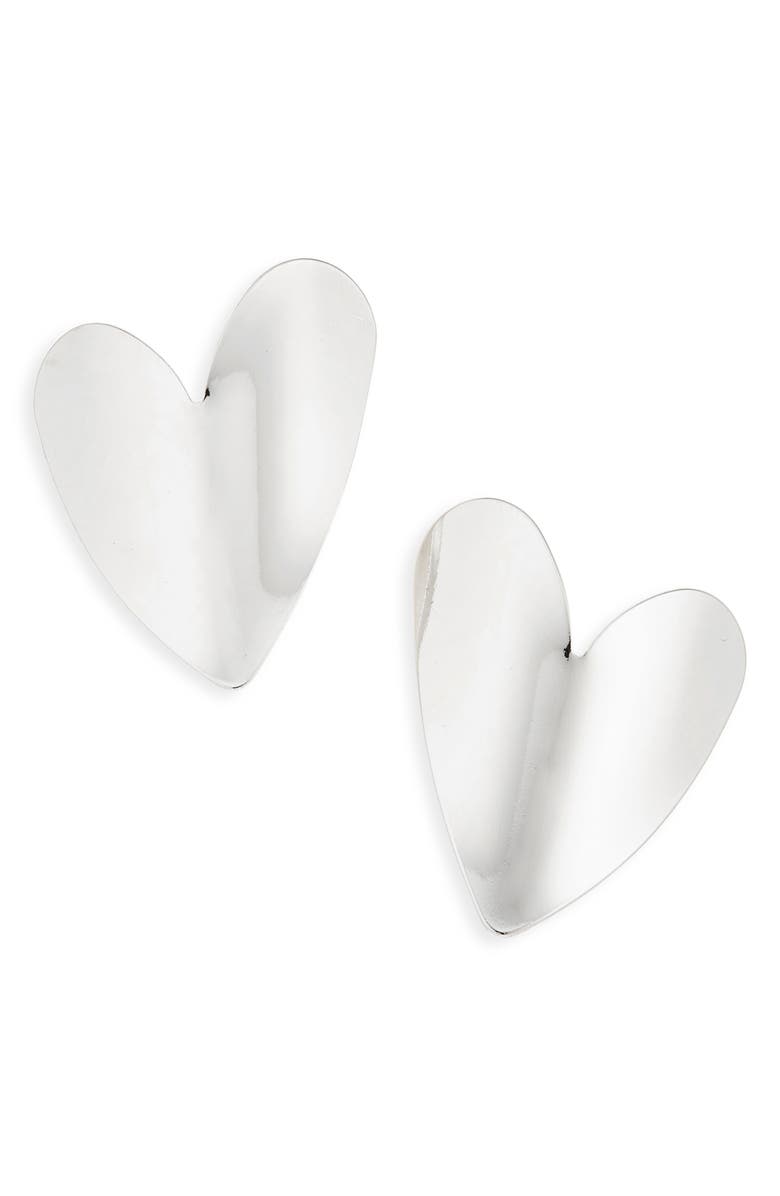 Cara Heart Statement Earrings, Main, color, Silver