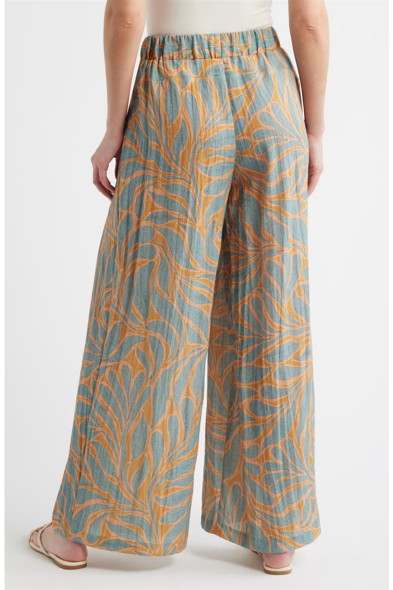 Glider Skyrise Pleated Palazzo Pants, Alternate, color, GOLDEN GLOW/ JADE