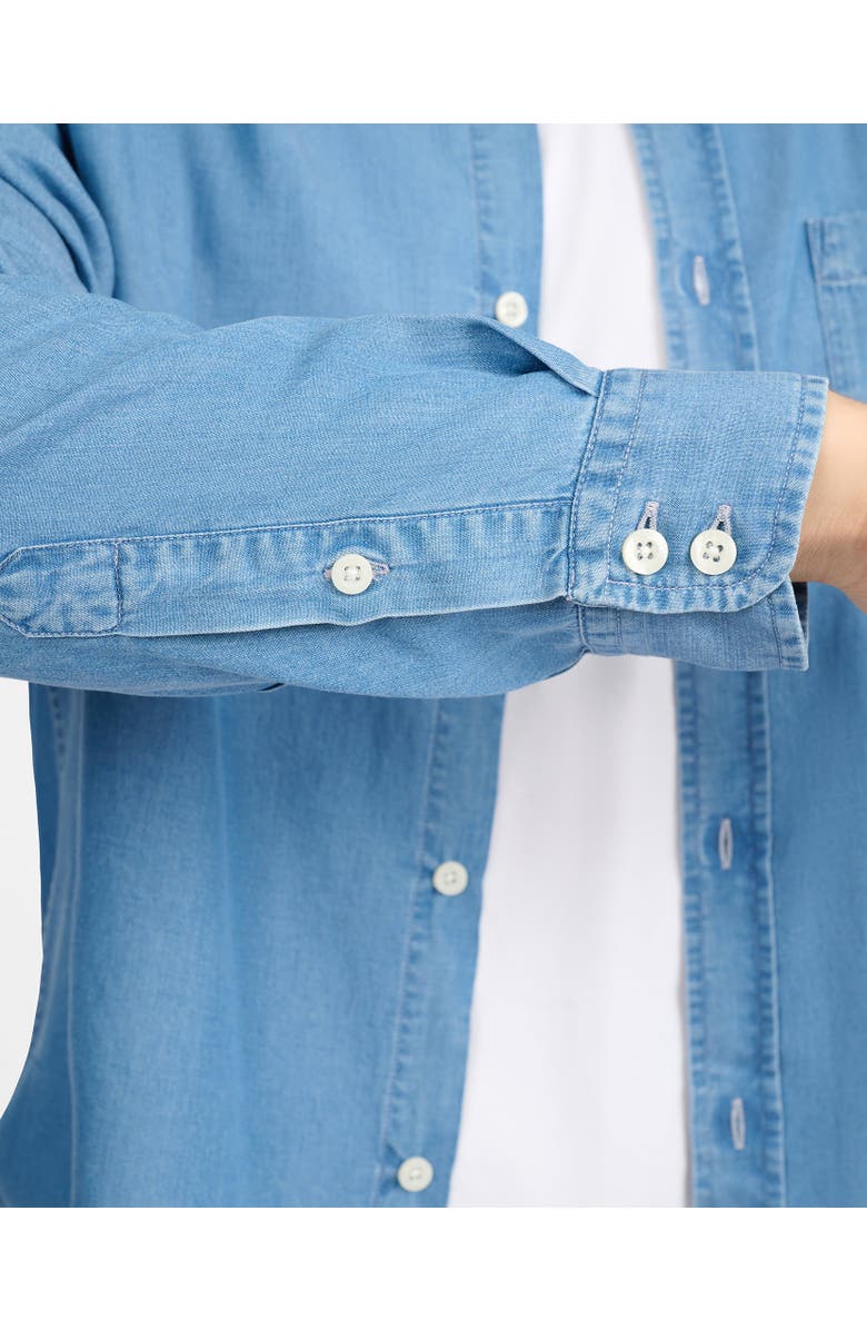 Onia Denim Chambray Long Sleeve Shirt, Alternate, color, Medium Chambray