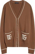 Dolce&Gabbana Intarsia Logo Virgin Wool Cardigan