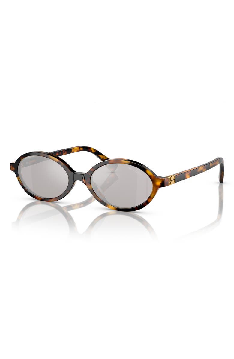 Miu Miu 50mm Oval Sunglasses, Alternate, color, Honey Havana