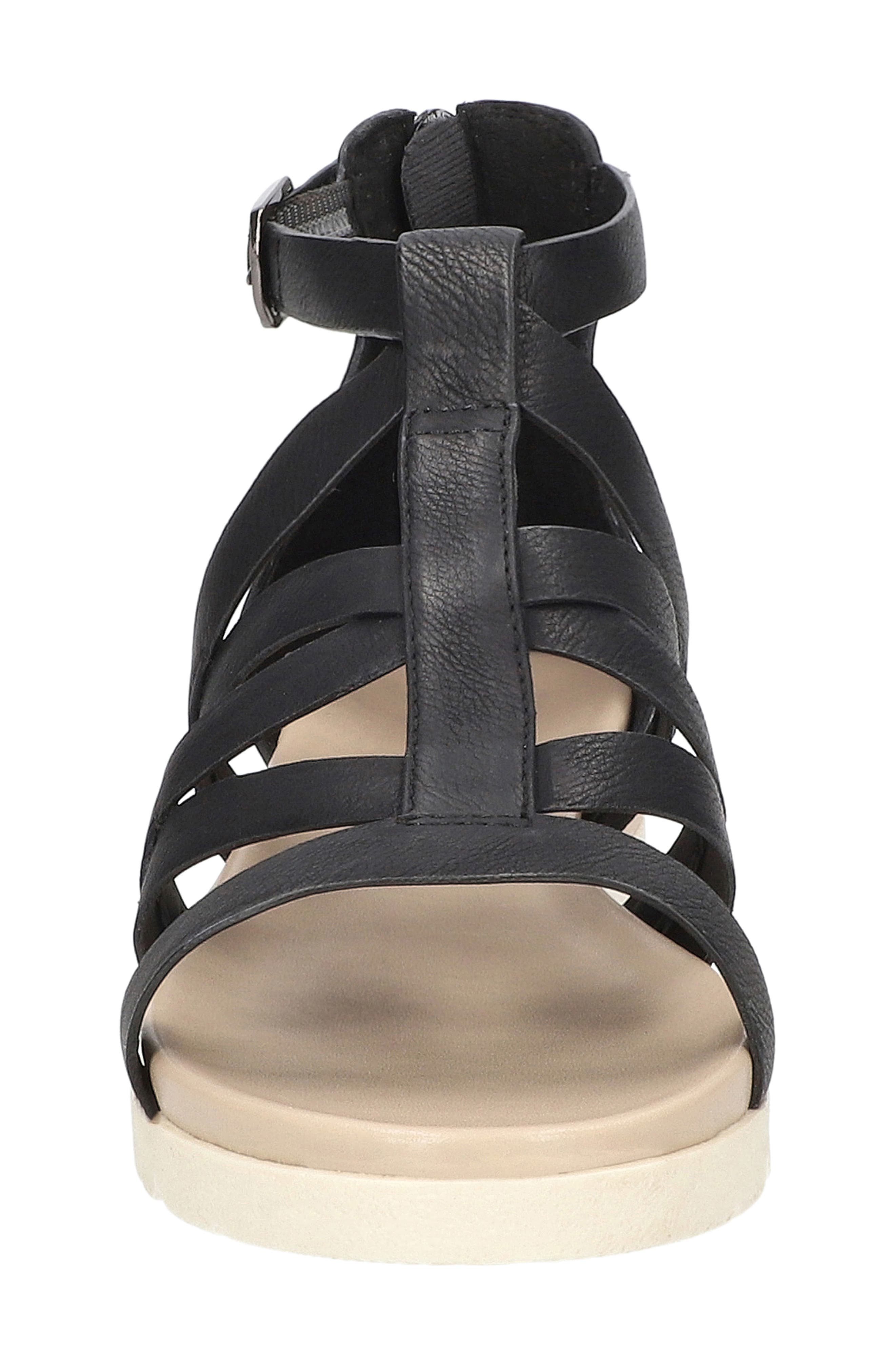 EASY STREET <p>Vila Faux Leather Sandal (Women)</p>, Alternate, color, Black